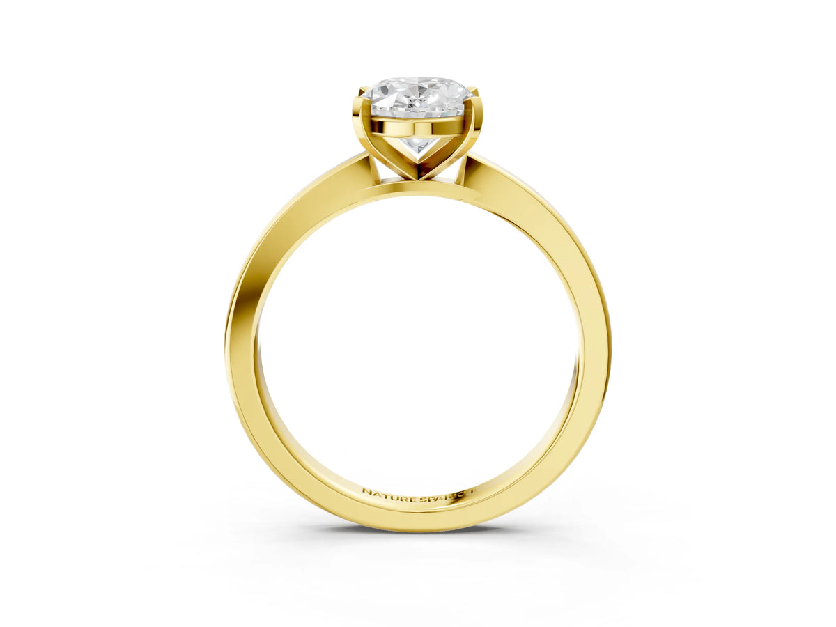 Oval Cut Diamond Solitaire Engagement Ring in Yellow gold with Prong Setting_15