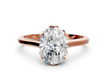 Oval Cut Diamond Solitaire Ring in Rose gold with Flower Prong Setting_18