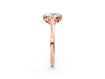 Oval Cut Diamond Solitaire Ring in Rose gold with Flower Prong Setting_20
