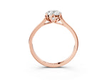 Oval Cut Diamond Solitaire Ring in Rose gold with Flower Prong Setting_21