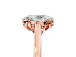 Oval Cut Diamond Solitaire Ring in Rose gold with Flower Prong Setting_23