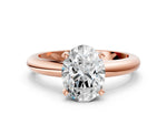 Oval Cut Diamond Solitaire Ring in Rose gold with Prong Setting and Rounded Band_18