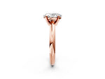 Oval Cut Diamond Solitaire Ring in Rose gold with Prong Setting and Rounded Band_20