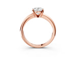 Oval Cut Diamond Solitaire Ring in Rose gold with Prong Setting and Rounded Band_21