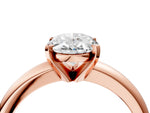 Oval Cut Diamond Solitaire Ring in Rose gold with Prong Setting and Rounded Band_22