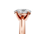 Oval Cut Diamond Solitaire Ring in Rose gold with Prong Setting and Rounded Band_23
