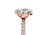 Oval Cut Diamond Solitaire Ring in Rose gold with Round Pavé Band_29