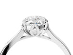Oval Cut Diamond Solitaire Ring in White gold with Flower Prong Setting_10