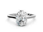 Oval Cut Diamond Solitaire Ring in White gold with Flower Prong Setting_6