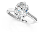 Oval Cut Diamond Solitaire Ring in White gold with Flower Prong Setting_7