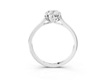 Oval Cut Diamond Solitaire Ring in White gold with Flower Prong Setting_9