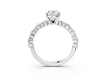 Oval Cut Diamond Solitaire Ring in White gold with Pear and Round Cluster Band_15