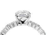 Oval Cut Diamond Solitaire Ring in White gold with Pear and Round Cluster Band_16