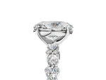 Oval Cut Diamond Solitaire Ring in White gold with Pear and Round Cluster Band_17