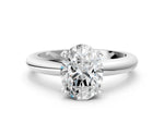 Oval Cut Diamond Solitaire Ring in White gold with Prong Setting and Rounded Band_18
