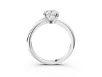Oval Cut Diamond Solitaire Ring in White gold with Prong Setting and Rounded Band_21