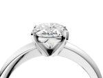 Oval Cut Diamond Solitaire Ring in White gold with Prong Setting and Rounded Band_22