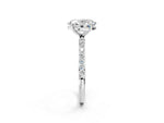 Oval Cut Diamond Solitaire Ring in White gold with Round Pavé Band_26