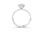Oval Cut Diamond Solitaire Ring in White gold with Round Pavé Band_27