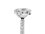 Oval Cut Diamond Solitaire Ring in White gold with Round Pavé Band_29