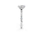 Oval Cut Diamond Solitaire Ring in White gold with Round Shared Prong Pavé Band_20
