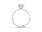 Oval Cut Diamond Solitaire Ring in White gold with Round Shared Prong Pavé Band_21