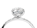 Oval Cut Diamond Solitaire Ring in White gold with Round Shared Prong Pavé Band_22