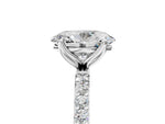 Oval Cut Diamond Solitaire Ring in White gold with Round Shared Prong Pavé Band_23
