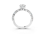 Oval Cut Diamond Solitaire Ring in White gold with Shared Prong Marquise and Round Side Stones_15
