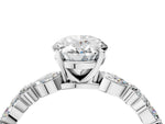 Oval Cut Diamond Solitaire Ring in White gold with Shared Prong Marquise and Round Side Stones_16