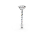 Oval Cut Diamond Solitaire Ring in White gold with Shared Prong Marquise and Round Side Stones_38