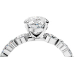 Oval Cut Diamond Solitaire Ring in White gold with Shared Prong Marquise and Round Side Stones_40