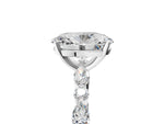 Oval Cut Diamond Solitaire Ring in White gold with Shared Prong Marquise and Round Side Stones_41