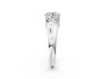 Oval Cut Diamond Solitaire Ring in White gold with Smooth Wide Band and Prong Setting_32