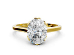 Oval Cut Diamond Solitaire Ring in Yellow gold with Flower Prong Setting_18