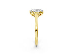 Oval Cut Diamond Solitaire Ring in Yellow gold with Flower Prong Setting_20
