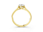 Oval Cut Diamond Solitaire Ring in Yellow gold with Flower Prong Setting_21