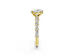 Oval Cut Diamond Solitaire Ring in Yellow gold with Pear and Round Cluster Band_14