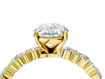 Oval Cut Diamond Solitaire Ring in Yellow gold with Pear and Round Cluster Band_16