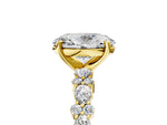 Oval Cut Diamond Solitaire Ring in Yellow gold with Pear and Round Cluster Band_17