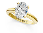 Oval Cut Diamond Solitaire Ring in Yellow gold with Prong Setting and Rounded Band_19