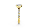 Oval Cut Diamond Solitaire Ring in Yellow gold with Round Pavé Band_26