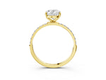 Oval Cut Diamond Solitaire Ring in Yellow gold with Round Pavé Band_27