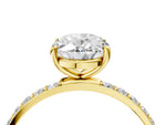 Oval Cut Diamond Solitaire Ring in Yellow gold with Round Pavé Band_28