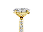Oval Cut Diamond Solitaire Ring in Yellow gold with Round Pavé Band_29