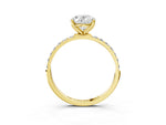 Oval Cut Diamond Solitaire Ring in Yellow gold with Round Shared Prong Pavé Band_21