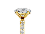 Oval Cut Diamond Solitaire Ring in Yellow gold with Round Shared Prong Pavé Band_23