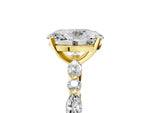 Oval Cut Diamond Solitaire Ring in Yellow gold with Shared Prong Marquise and Round Side Stones_17