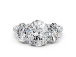 Oval Cut Diamond Trellis Three-Stone Engagement Ring in White gold with Round Side Stones_18
