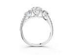 Oval Cut Diamond Trellis Three-Stone Engagement Ring in White gold with Round Side Stones_21